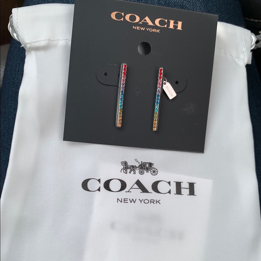 Authentic Coach Bar Earrings